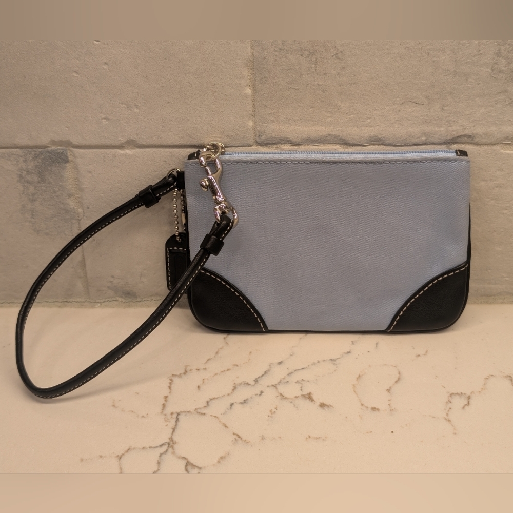 Coach Wristlet - EUC - Blue Canvas 6x4 Inches